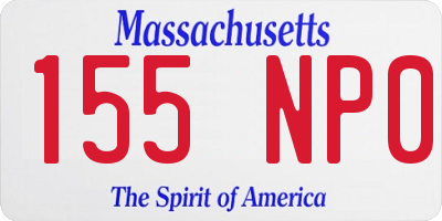 MA license plate 155NP0