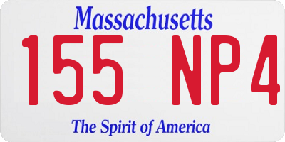 MA license plate 155NP4