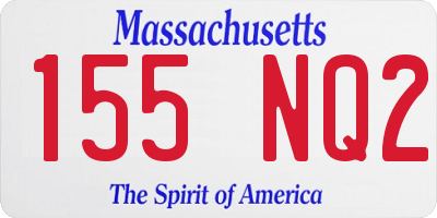 MA license plate 155NQ2