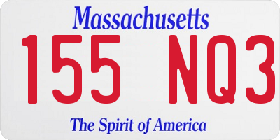 MA license plate 155NQ3