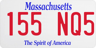 MA license plate 155NQ5