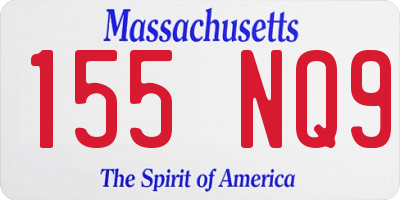 MA license plate 155NQ9