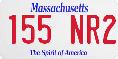 MA license plate 155NR2