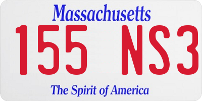 MA license plate 155NS3