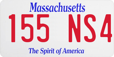 MA license plate 155NS4