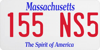 MA license plate 155NS5