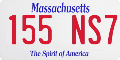 MA license plate 155NS7