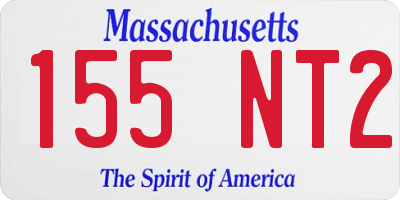MA license plate 155NT2