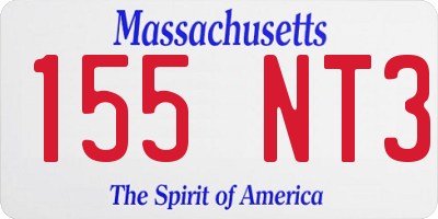 MA license plate 155NT3