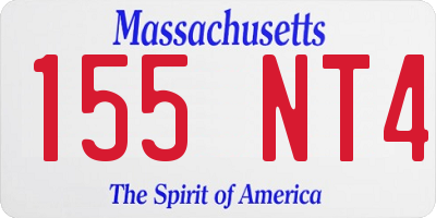 MA license plate 155NT4
