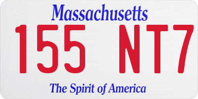 MA license plate 155NT7