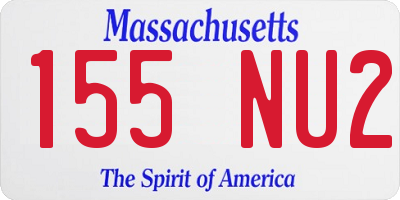 MA license plate 155NU2