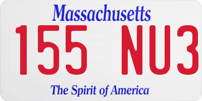 MA license plate 155NU3