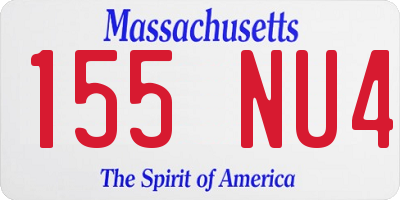 MA license plate 155NU4