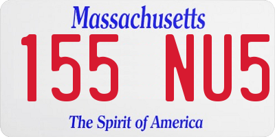 MA license plate 155NU5