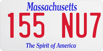 MA license plate 155NU7