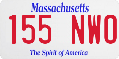 MA license plate 155NW0