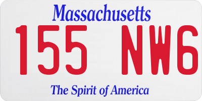 MA license plate 155NW6