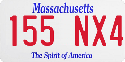 MA license plate 155NX4