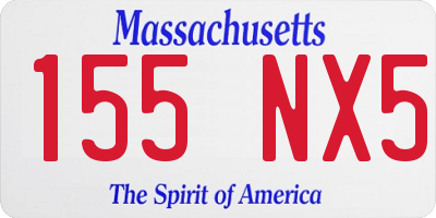 MA license plate 155NX5