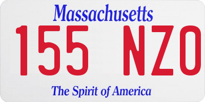 MA license plate 155NZ0