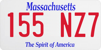 MA license plate 155NZ7