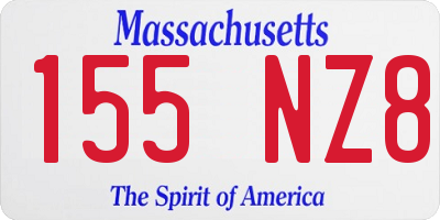 MA license plate 155NZ8