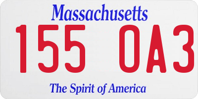 MA license plate 155OA3