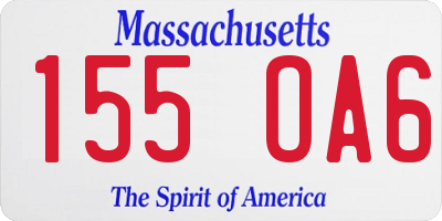 MA license plate 155OA6