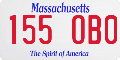 MA license plate 155OB0