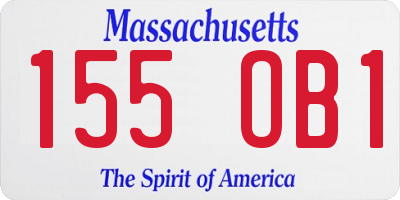 MA license plate 155OB1