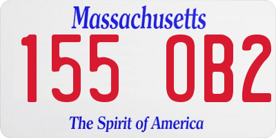 MA license plate 155OB2