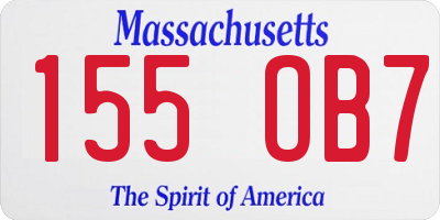 MA license plate 155OB7