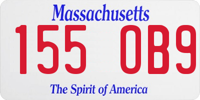 MA license plate 155OB9
