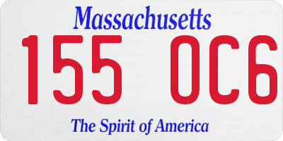 MA license plate 155OC6