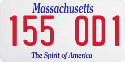MA license plate 155OD1