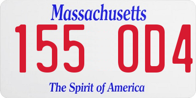 MA license plate 155OD4