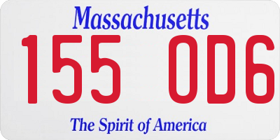 MA license plate 155OD6