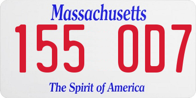 MA license plate 155OD7