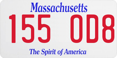 MA license plate 155OD8