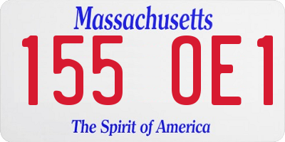 MA license plate 155OE1