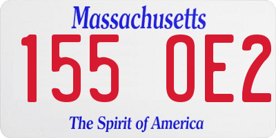 MA license plate 155OE2