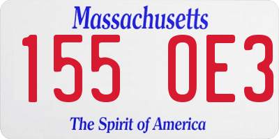 MA license plate 155OE3