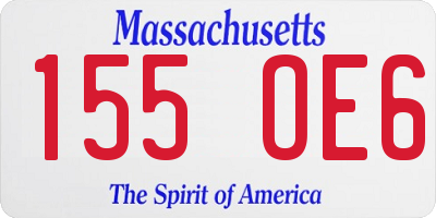 MA license plate 155OE6
