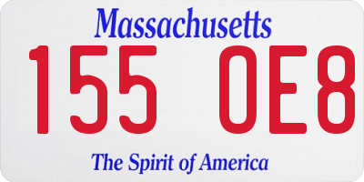 MA license plate 155OE8