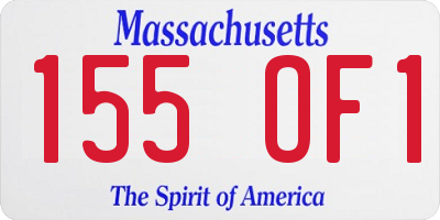 MA license plate 155OF1