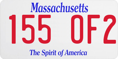MA license plate 155OF2