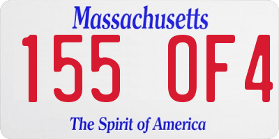 MA license plate 155OF4