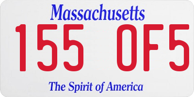 MA license plate 155OF5