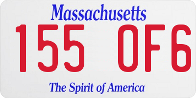 MA license plate 155OF6